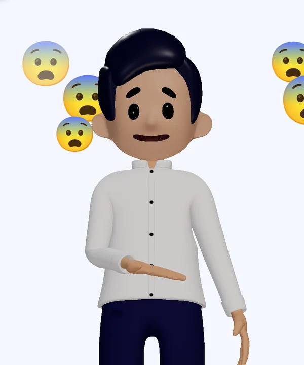 Kuya Juan looking worried, fearful emoji around his head.